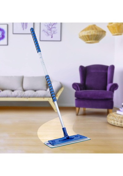 Mikrofiber Tekli Mop Set - Yalnızca Kuru Bez Dahil 1 Adet , Islak Bez İçermez, 90-156 Cm Teleskopik Alüminyum Sap, 360 Derece Dönen Cırtlı Başlık, Toz Alma Ve Kuru Silme İçin