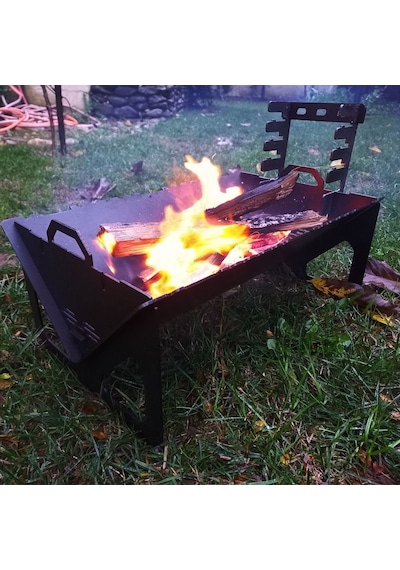 Exp-outdoor Ateş Kutusu Mangal Pratik Demonte Paslanmaz Izgara Kamp Piknik Çok Renkli