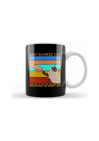 Best Siamese Cat Dad Ever Kedi Kupa Bardak Porselen Karışık