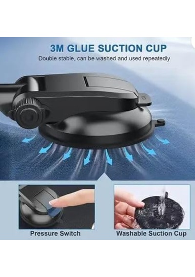 Xpl370 Araç Telefon Tutucu Süper Vakum Uzun Ve Elastik Yapı İle Tamamen Özgür Hareket İmkanı Verir Destek Kolu Bulunur Gerçekten En İyisi