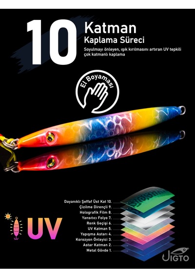 Jig, Zoka, Suni Yem, Glow Uv Metal Jig, 60gr 10cm Razor 60