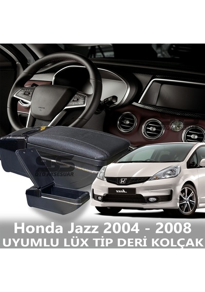 Honda Jazz 2004 - 2008 Uyumlu Premium Deri Kol Dayama Kolçak Lüx Tip