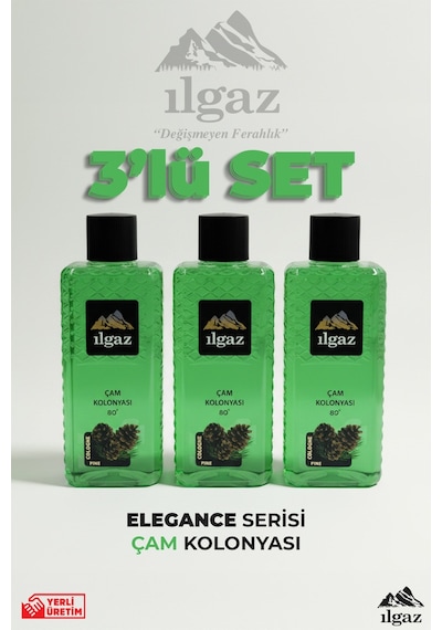 Ilgaz Çam Kolonyası 3'lü Set 80 Derece 400 Ml Elegance Series
