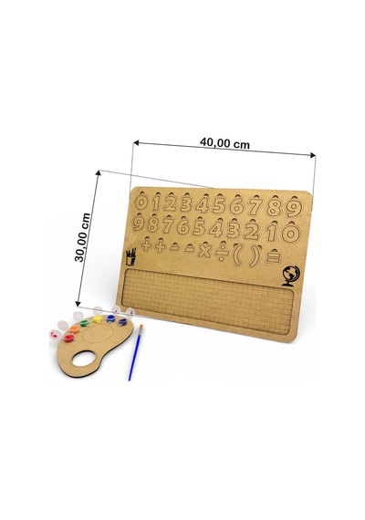 Ahşap Boyanabilir Sayılar Ve Matematik - Kendin Yap Dıy Etkinlik Seti