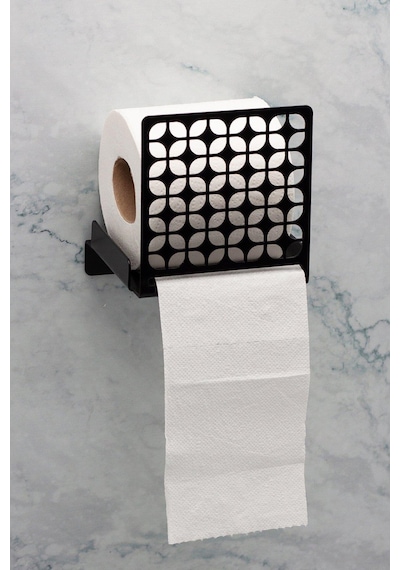 Modern Banyo Tuvalet Peçete Tutucu, Siyah Peçete Askılığı, Metal Peçetelik Siyah