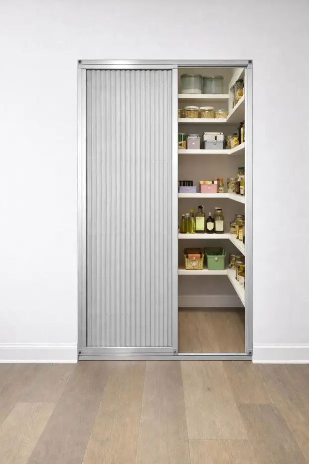 Plise Akordiyon Sürme Kapı İstenilen Ölçüde Yapılır Max 110x240 Gri Perde En 110'a Kadar. / Boy 240'a Kadar