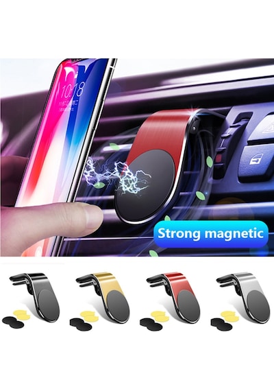 ✅Yeni L Tip Süper Mıknatıslı Havalandırma Araç Telefon Tutucu