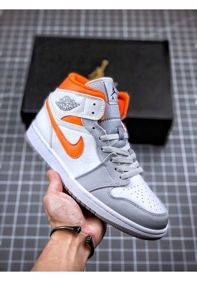 Nike Jordan 1 Mid Se Starfish Basketbol Ayakkabısı Beyaz - Turuncu