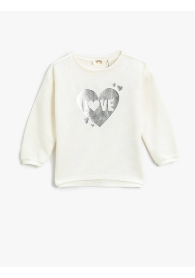 3SKG10015AK Koton Kız Çocuk Sweat EKRU Ekru