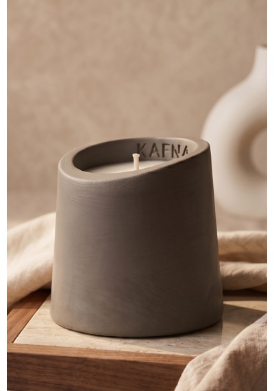 Kafna Lavanta Kokulu Dekoratif Beton Mum - %100 Soya Wax Siyah Antasit