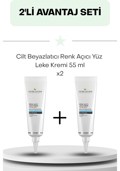 Cilt Beyazlatıcı Renk Açıcı Yüz Leke Kremi 55 Ml İkili Set