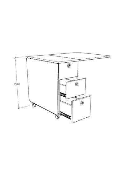 Lüks Katlanır Mutfak Yemek Masası %100 MDF Pratik Çekmeceli Çalışma Masası  KM100