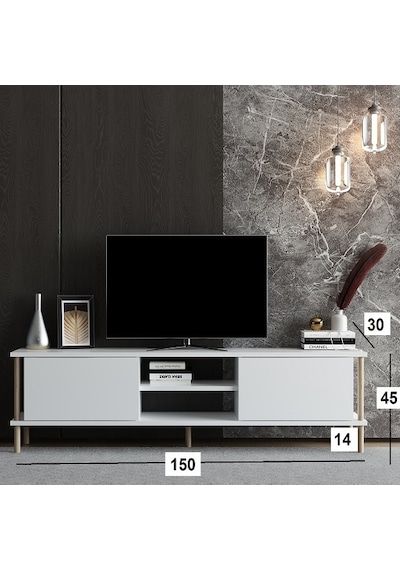 Tv Sehpası Afra Beyaz 150 Cm