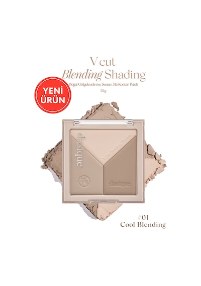 Dasique  Doğal Gölgelendirme Sunan 3'lü Kontür Paleti V Cut Blending Shading 02 Cool Blending