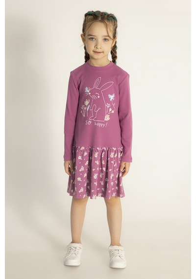 Bellamio Kids Çiçek Desenli Kız Çocuk Mor Elbise Bellamio Kids Çiçek Desenli Kız Çocuk Mor Elbise