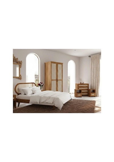 Renazzo Padova Hazeranlı Masif Ahşap Yatak Odası Takımı 2 Ceviz 100x200