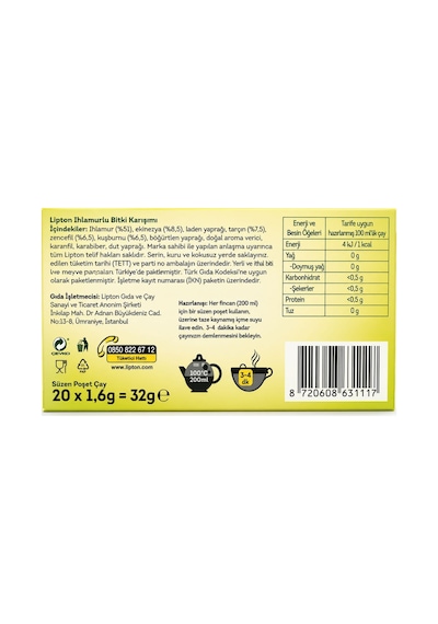 Lipton Ihlamur Bitki Çayı Süzen Poşet 20 x 1.6 G
