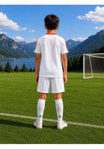 Alexandergardi Çocuk Futbol Ve Antreman Şortu Kırmızı - Beyaz