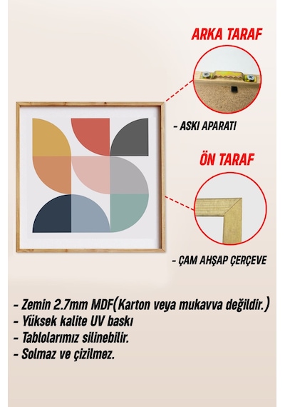 Ahşap Çerçeveli Mdf Kare Tek Tablo Kendi Tablo Setinizi Oluşturacağınız Liste Tx1003 32 X 32
