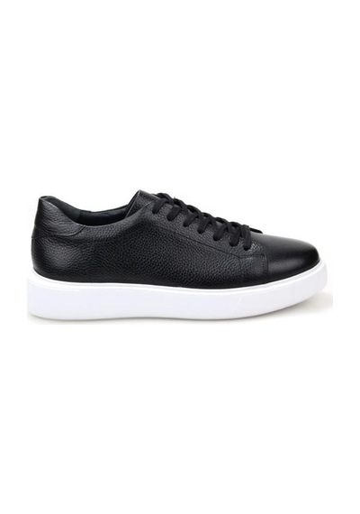 Papuçcity Babucci 110 Hakiki Deri Erkek Sneakers Spor Ayakkabı Siyah - Beyaz