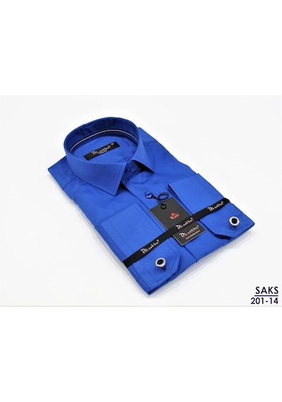Dicotto Micro Kumaş Kol Düğmeli Slim Fit Düz Renk Erkek Gömlek Beyaz