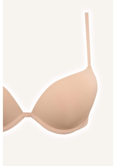 Defacto Micro Kaplı Full Push Up Balenli Tişört Bra T8478az26spbg314 Bej-bg314