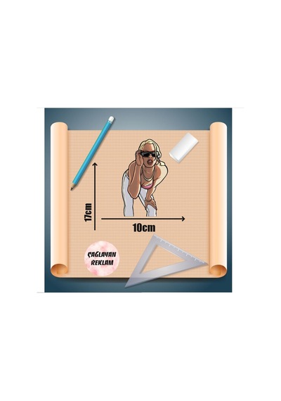 Gta Kadın Karakter Araba, Motorsiklet, Kask, Laptop, Cam Sticker 17x10 Cm