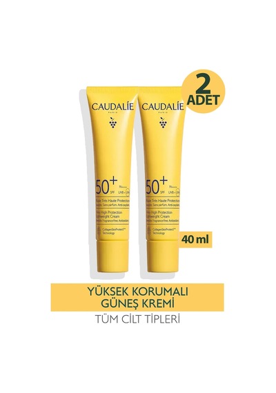 Caudalie Very High Protection Fluid Yeni Spf50+ 40 Ml 2 Adet