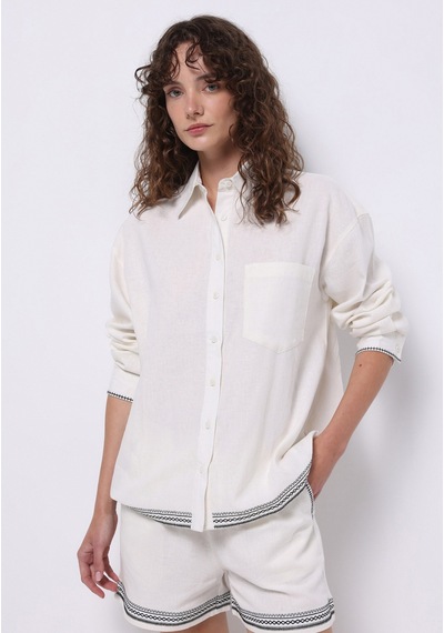 Colin's Colins Regular Fit Shirt Neck Nakışlı Kadın Beyaz Uzun Kol Gömlek Cl1075191 Q1.v1 Wht Beyaz Colin's Colins Regular Fit Shirt Neck Nakışlı Kadın Beyaz Uzun Kol Gömlek Cl1075191 Q1.v1 Wht Beyaz