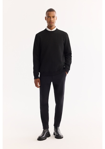 Avva Erkek Siyah Bisiklet Yaka Dokulu Elastan Regular Fit Sweatshirt A52y1216 Avva Erkek Siyah Bisiklet Yaka Dokulu Elastan Regular Fit Sweatshirt A52y1216
