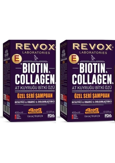 Revox Biotin & Collagen At Kuyruğu Bitki Özlü Saç Bakım Şampuanı 2 x 400 ML