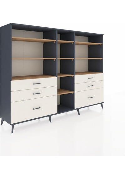 Hyperion Dolap 10 Raflı 6 Çekmeceli 220x44x163 Antrasit-çam/aytaşı Atlas Çam/aytası - Antrasıt Hyperion Dolap 10 Raflı 6 Çekmeceli 220x44x163 Antrasit-çam/aytaşı Atlas Çam/aytası - Antrasıt