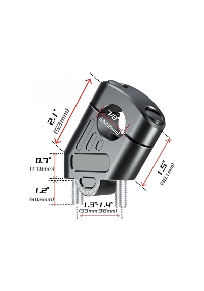 Nukroport 22 Mm Gidonlar İçin Gidon Yükseltme Aparatı Siyah
