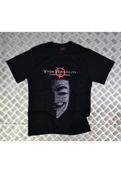 Stoned&Fame V For Vendetta Baskılı Unisex %100 Pamuk Siyah T-shirt SIYAH