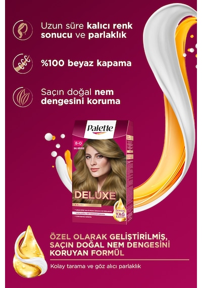 Palette Deluxe 8 - 0 Bal Köpüğü Saç Boyası (455871218)