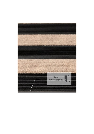 Ps033a Bej Kaymaz Taban Nem Alıcı Toz Alıcı Kapı Önü Paspası Uv Dayanıklı 45x70 Cm