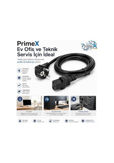 Lexroo Px-p418 1.5 Metre Lüks Power Kablosu, 3x1.5mm Kalın Full Bakır Psu Güç Kablosu Standart