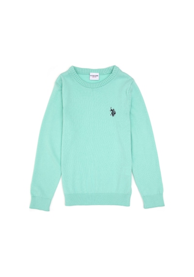 U.S. Polo Assn. Kız Çocuk Yeşil Bisiklet Yaka Basic Kazak 50316808-VR250