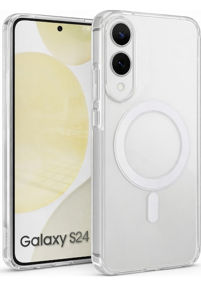 Samsung Galaxy S25 Edge Uyumlu Kamera Korumalı Magsafe Wireless Şarj Özellikli Lüks Şeffaf Silikon Telefon Kılıfı