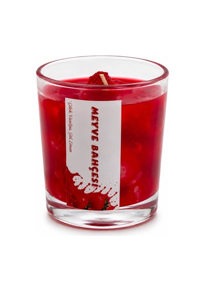 Gül Mum Candle Çilek Kokulu Mum - Cam Bardaklı Meyve Kokulu- 12'li Paket Diğer