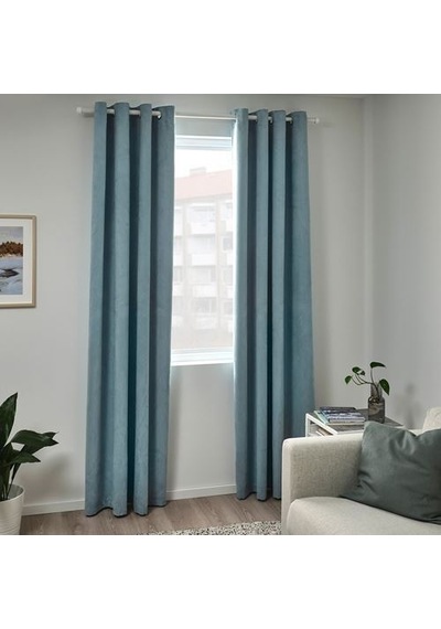 Ikea Bırtna Tül Perde 145x300 Cm Turkuaz-lacivert Çok Renkli