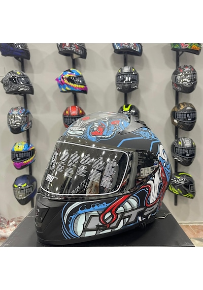Mts M-801 Snake Full Face Kask Myth Blue Mavi
