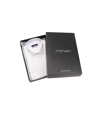 Morven Slim Fit Düz Sert Yaka Uzun Kollu Gömlek 99mc004002601 Beyaz