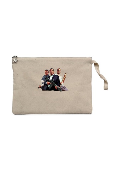 GTA Assassin Business Mans Krem Clutch Cüzdan / El Çantası Krem