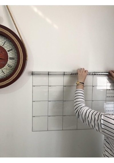 Aylık Planlayıcı Statik Akıllı Kağıt Takvim Yazı Tahtası Kalem 100x100 Cm Cok Renkli