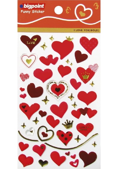 Bigpoint Sticker Kırmızı Kalpler X 15 Adet