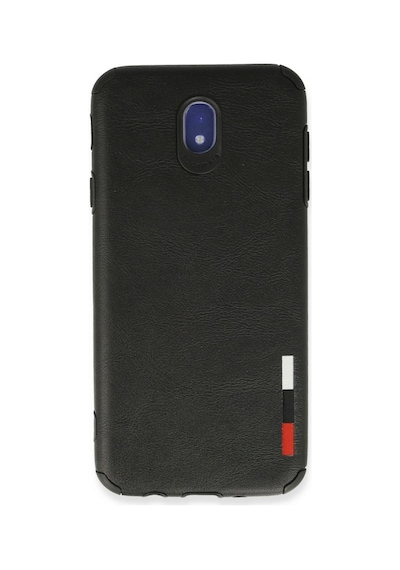 Samsung Samsung Uyumlu Galaxy J7 Pro / J730 Kılıf Loop Deri Silikon - Siyah