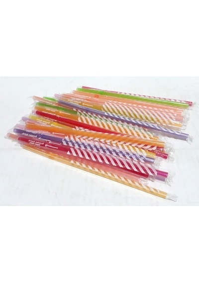 Mert Jelatin Sargılı Frozen Renkli Pipet Kalın Körüklü Fosforlu 5