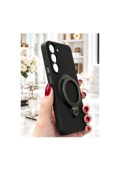 Tecno Spark 40 Pro İle Uyumlu 360 Derece Dönebilen Kalın Metal Magsafe Halka Stantlı İçi Kadife Korumalı Ultra Lüx Premium Silikon Kılıf Siyah Tecno Spark 40 Pro İle Uyumlu 360 Derece Dönebilen Kalın Metal Magsafe Halka Stantlı İçi Kadife Korumalı Ultra Lüx Premium Silikon Kılıf Siyah