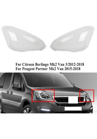 Peugeot Partner Far Camı Takımı Sağ+sol 2015-2018